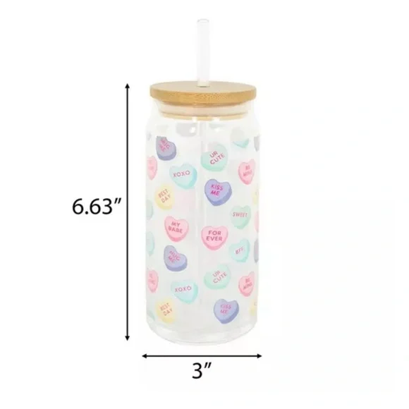 Conversation Glass Cup with Straw - Picture 4 of 4